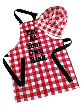 Great Halloween Costume! VINTAGE 1970s Novelty Apron/Chef's Hat Set